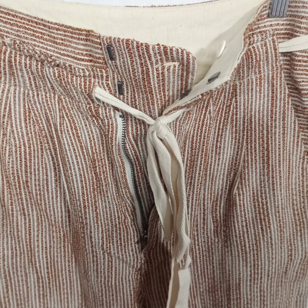 Free People Pants Womens 4 Cropped Boho Chinos Beach Chic Travel Lagenlook - Picture 3 of 6